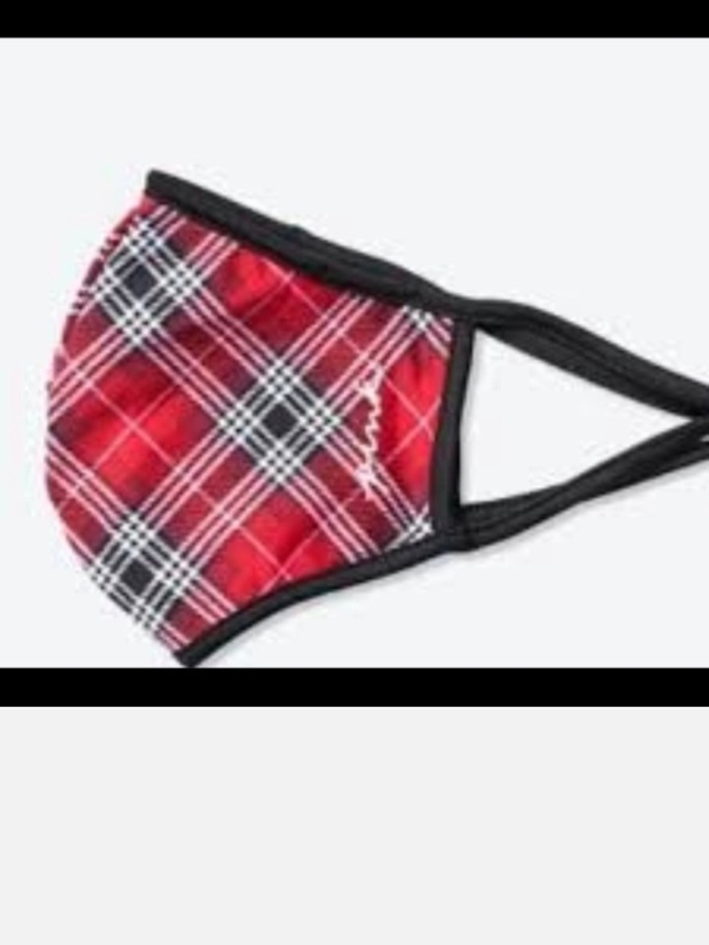 Victorias Secret Pink Red And Black Plaid Face Mask